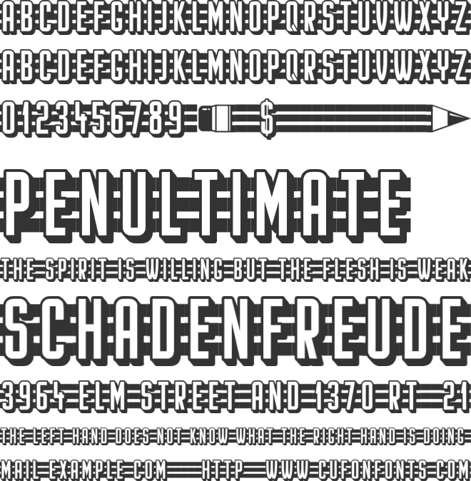 Pencil font preview