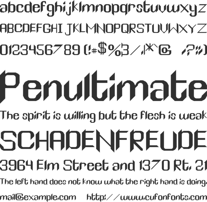 Sharp serif font preview