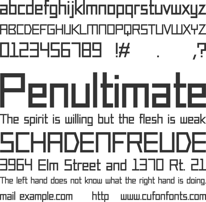 Squarified font preview