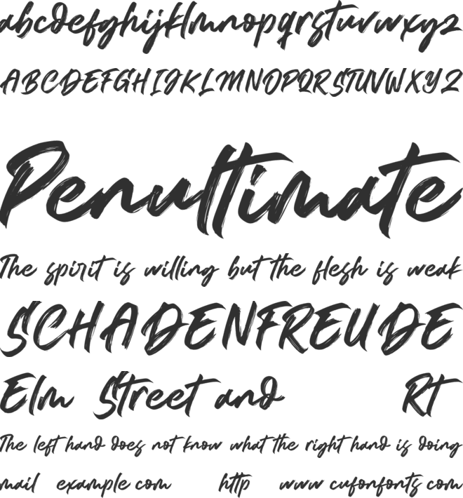 Rightside font preview