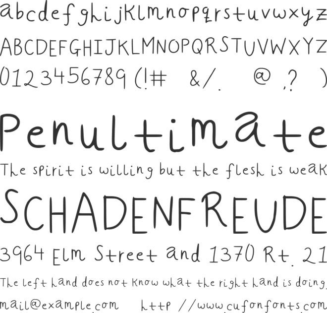 Simple Handwriting font preview