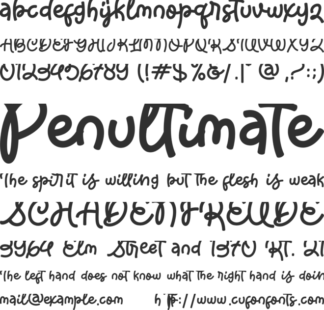 Easteria font preview