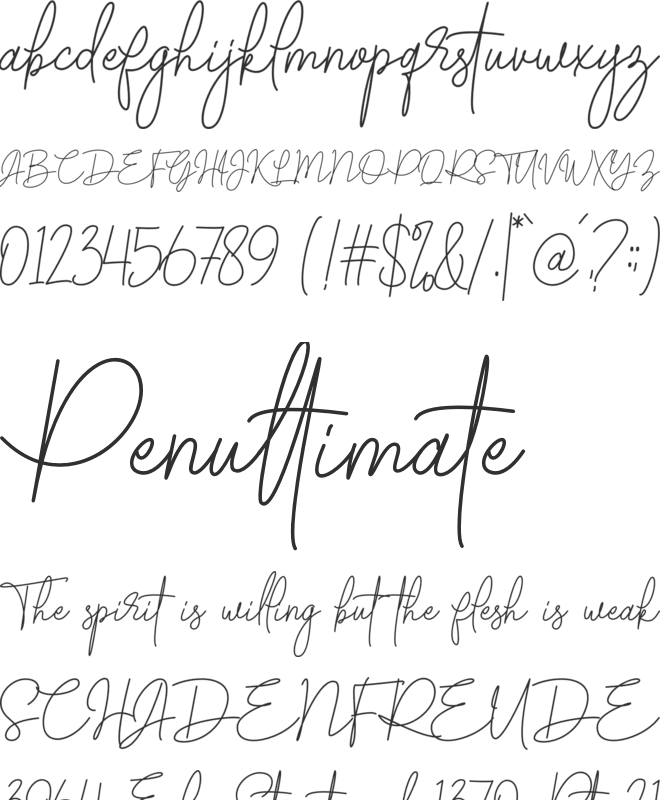 Brotherside Signature font preview