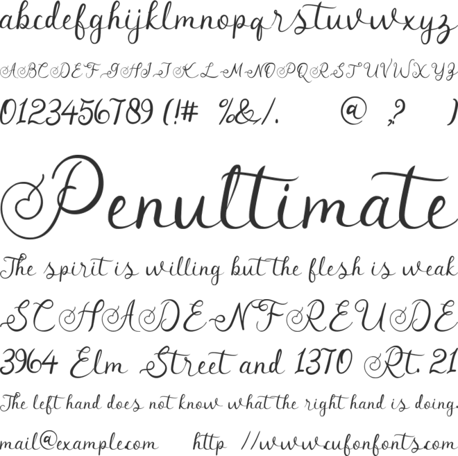 Angelline font preview