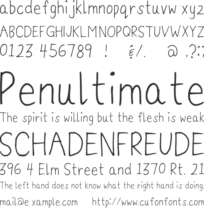 Simply Handwritten By Denise Sq font preview
