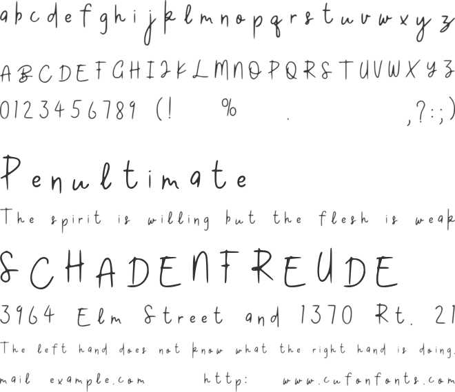 Little Cupcake font preview