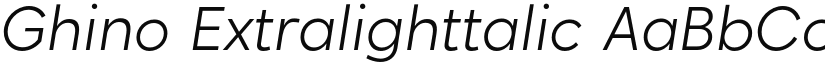 Ghino Extralighttalic font