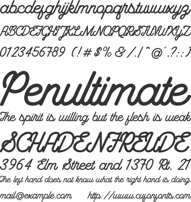 Frangklin font preview