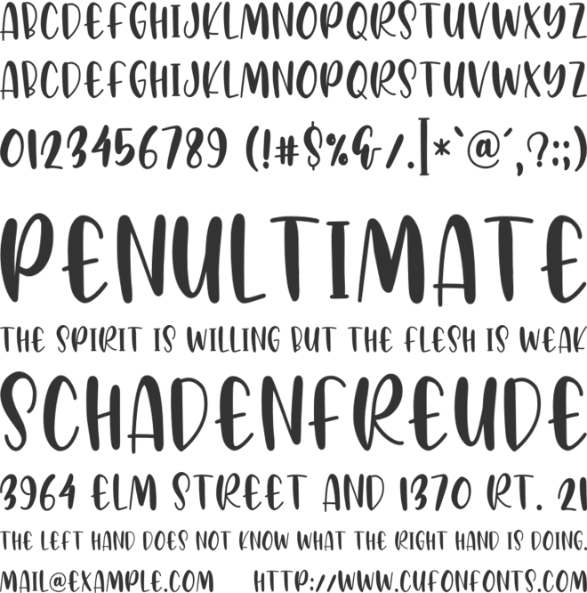 Avocado Creamy font preview