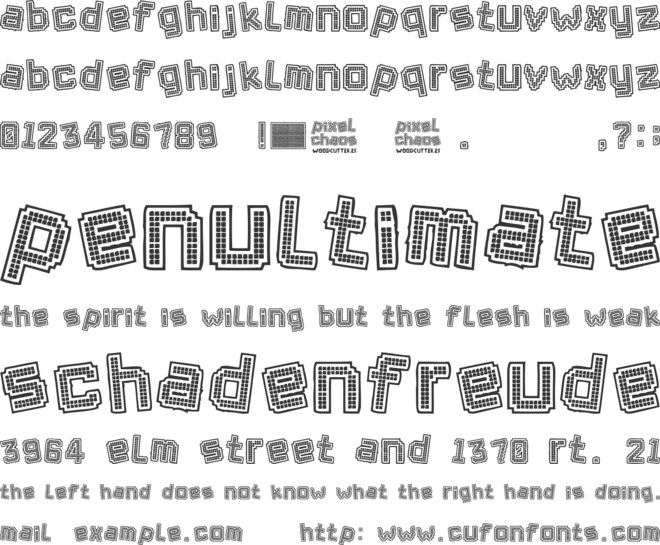 Pixel Chaos font preview