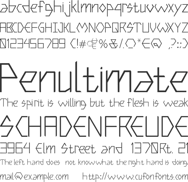 Hexter Modular font preview