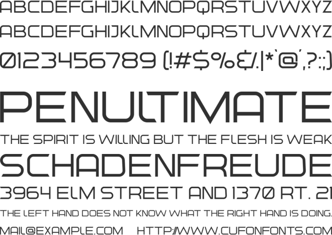 Outlier Rail font preview