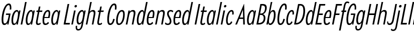 Galatea Light Condensed Italic font