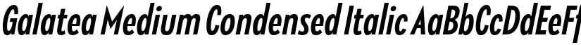 Galatea Medium Condensed Italic font