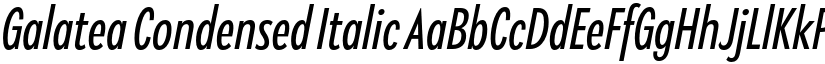 Galatea Condensed Italic font