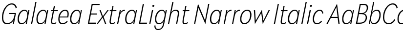 Galatea ExtraLight Narrow Italic font