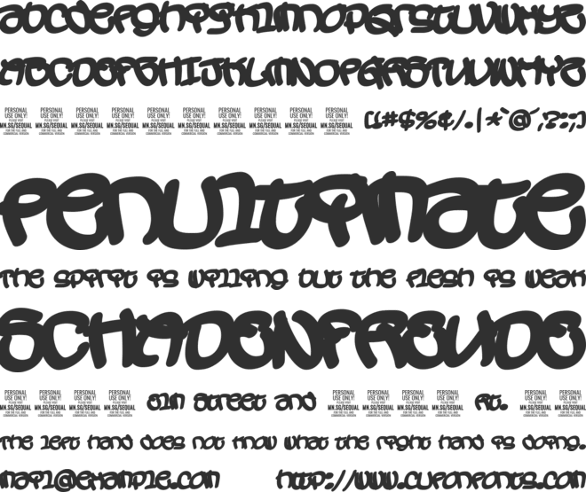 Sequal Black PERSONAL USE font preview