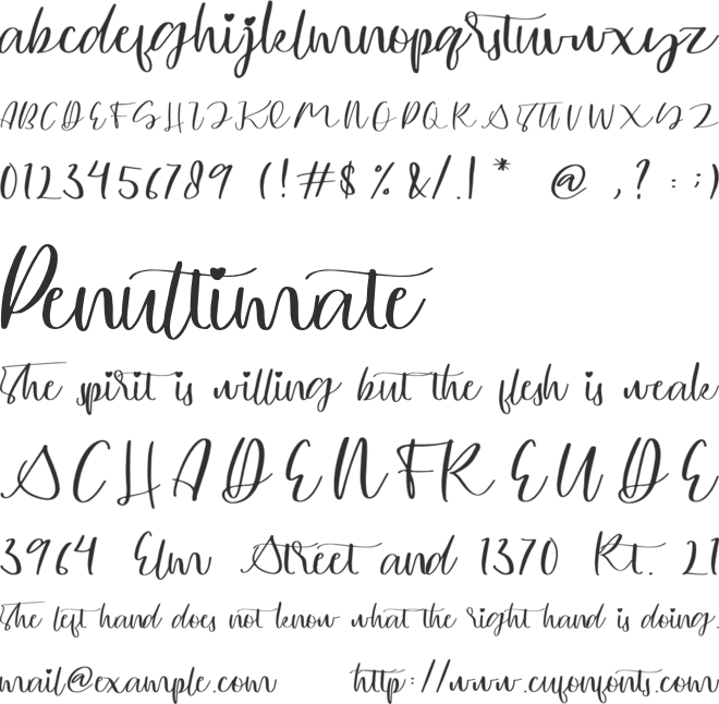 Amitazara font preview