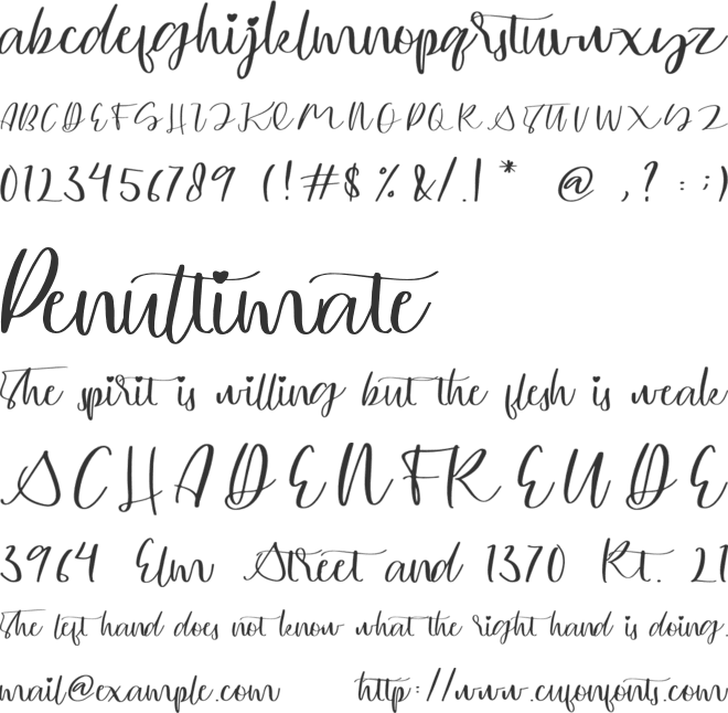 Amitazara font preview