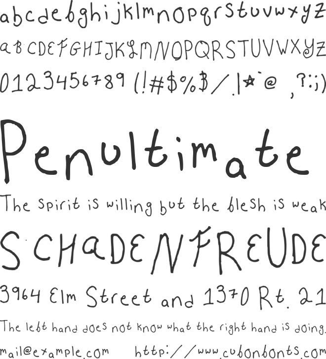 Mor To The Hand font preview