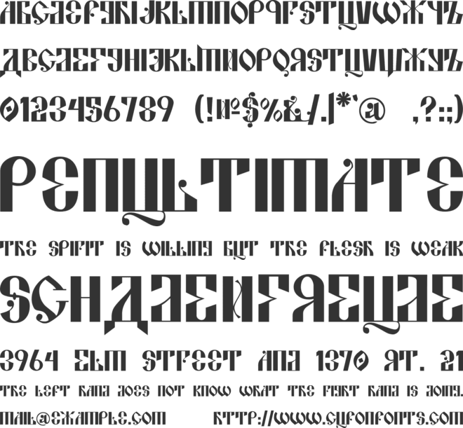 Kremlin Alexander font preview
