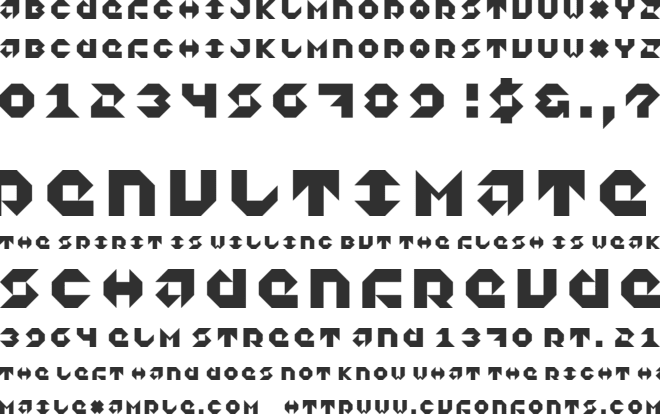 5Dagger Unicase font preview