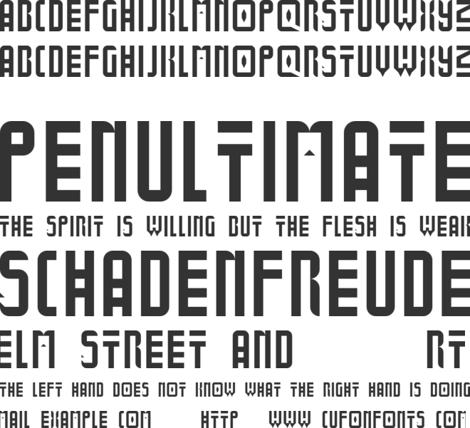 Universe font preview