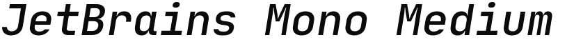 JetBrains Mono Medium Italic font