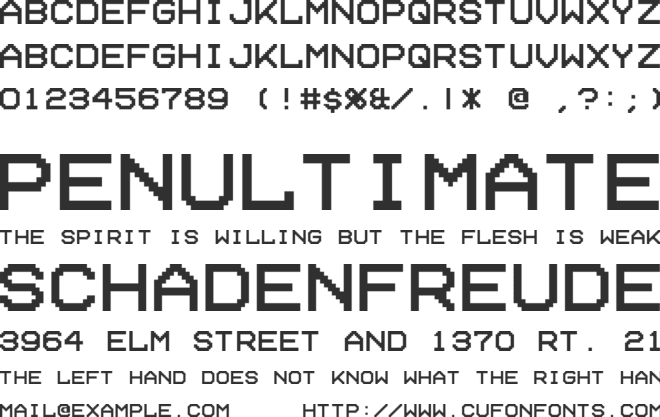Teletactile font preview