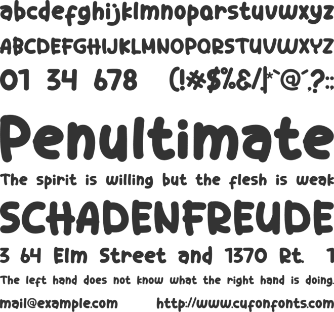 The Honestly font preview