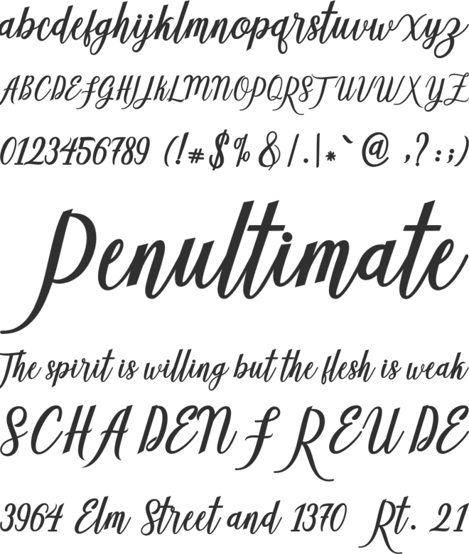 Adeline font preview