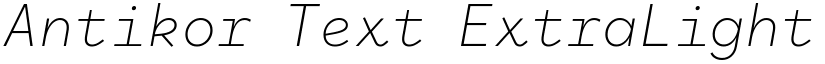 Antikor Text ExtraLight Italic font