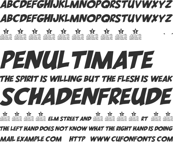 SIMPLCITY PERSONAL USE font preview