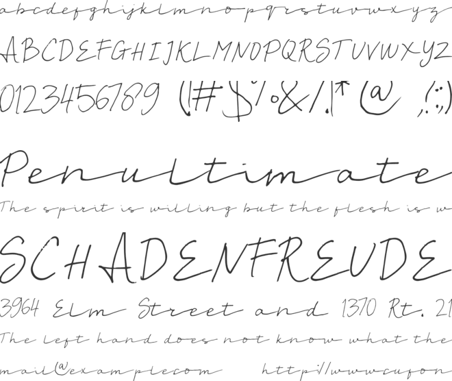 Moriana font preview