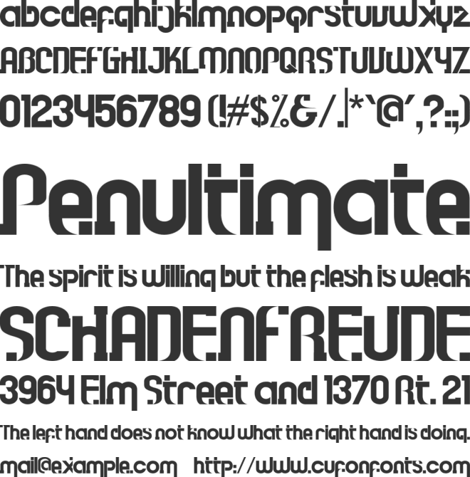 Baxello font preview