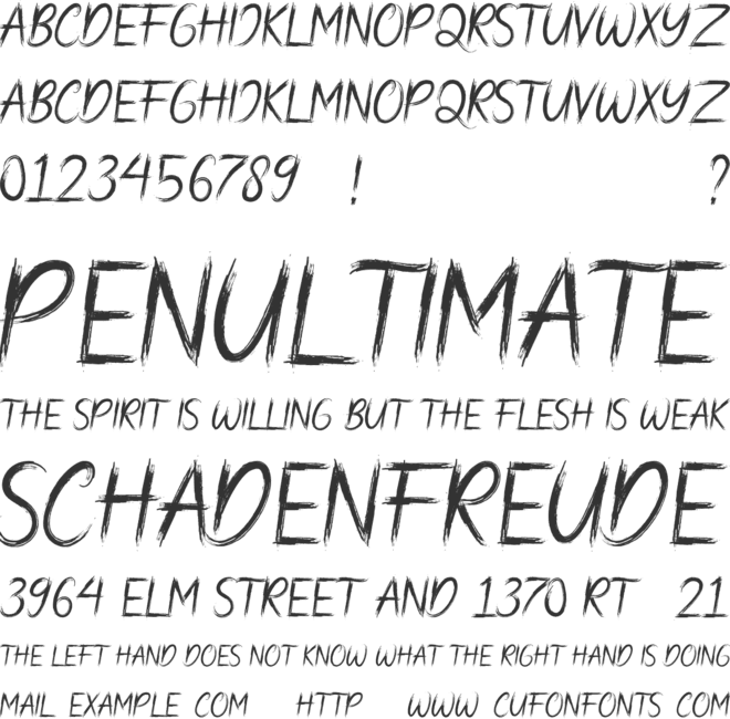 Bad Hunter Brush font preview