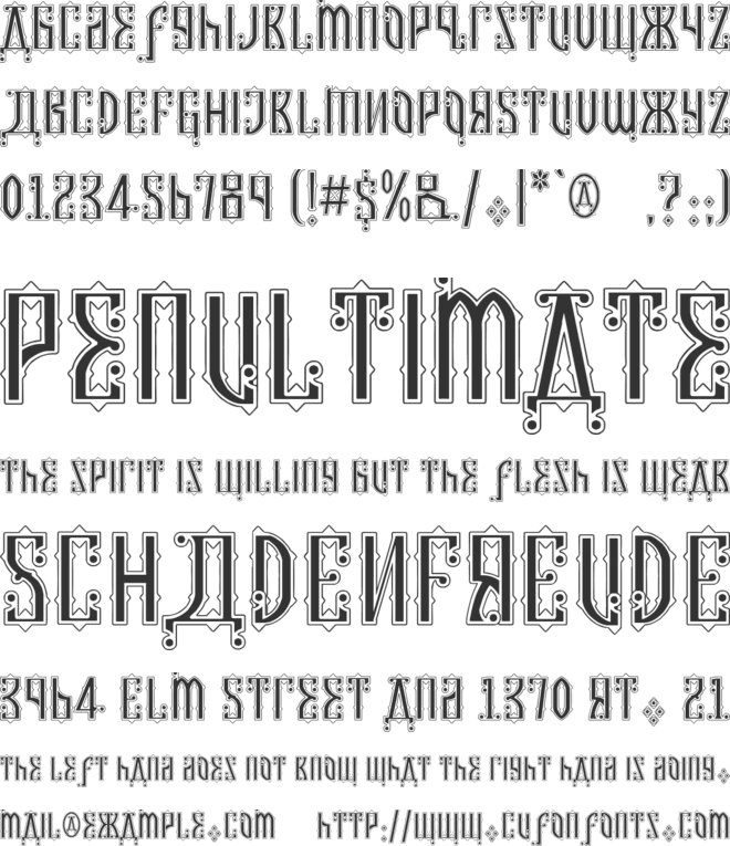 Kremlin Czar font preview