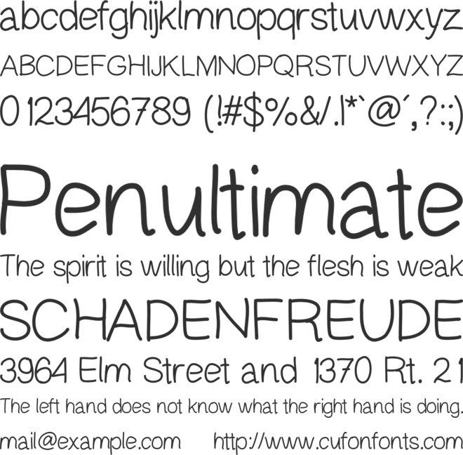 Normal font preview