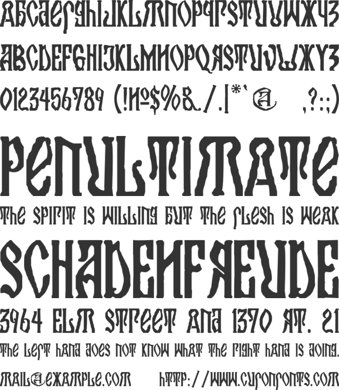 Kremlin Orthodox Church font preview