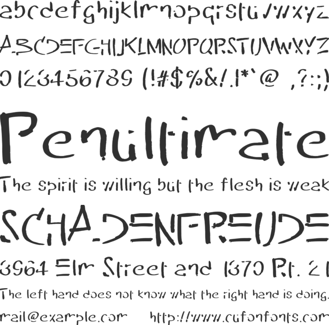 PWErased font preview