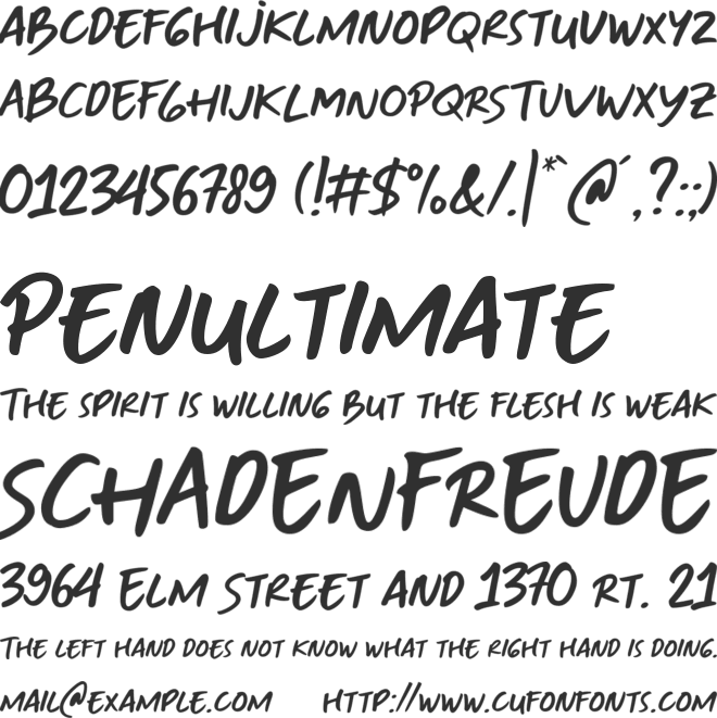 TF Handwriting font preview