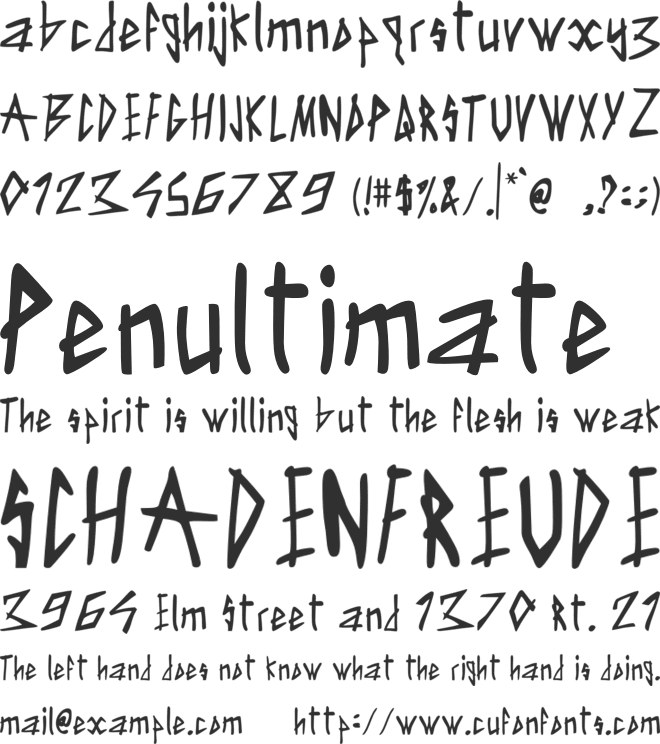 Bloody Dagger font preview