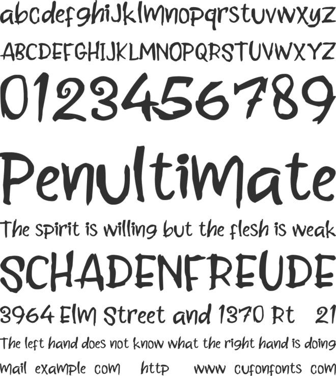 The Fright Night font preview