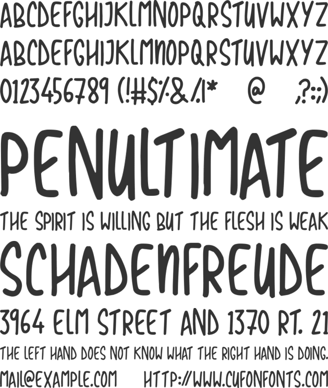 Love The Trees font preview