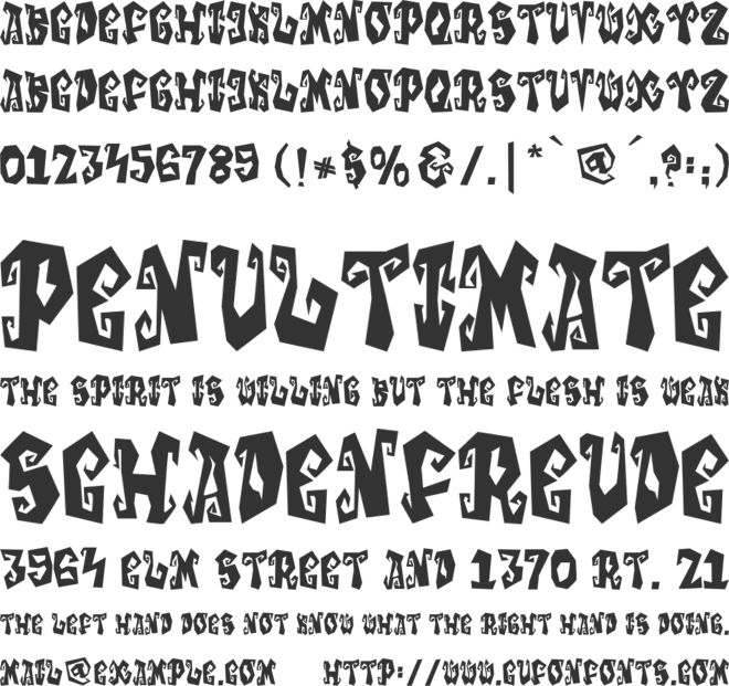 Creepy Garden font preview