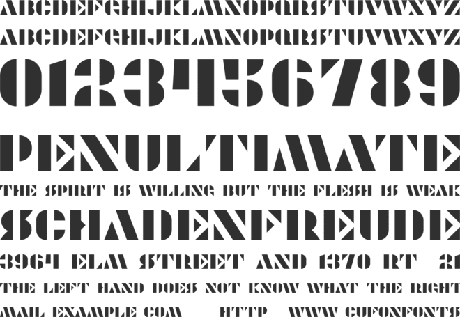 Modernia font preview