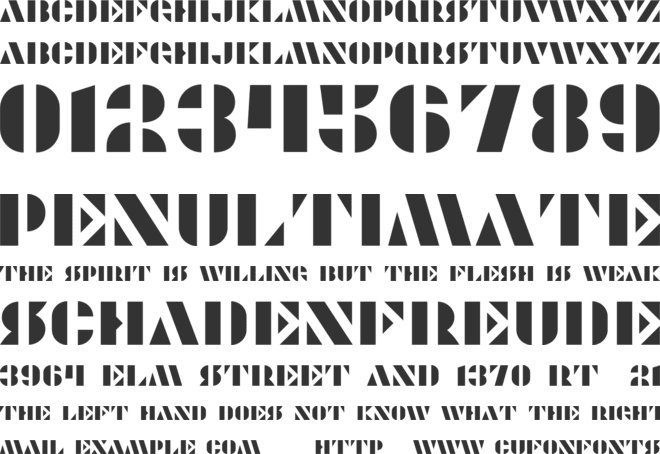 Modernia font preview