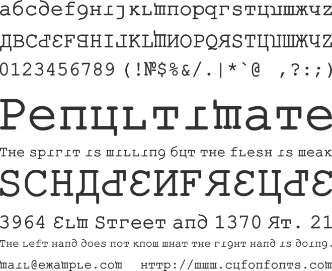 Kremlin Kourier II font preview