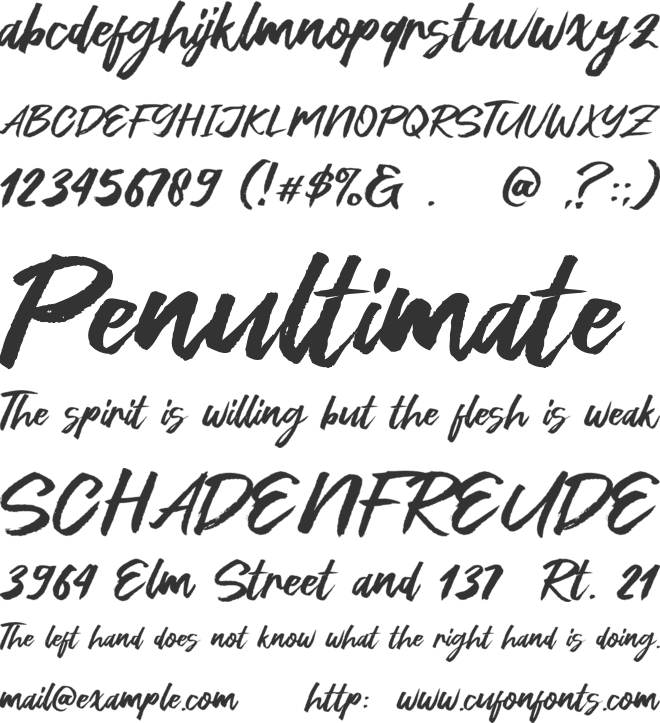 Green Fonte font preview