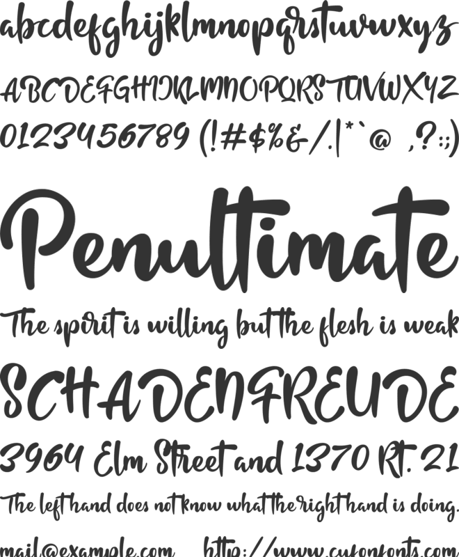 Fishtail font preview